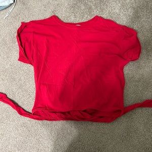 Free People Women’s Short Sleeve Open Back Top